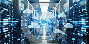 Digital representation of a glowing cloud with interconnected nodes. AIG49.