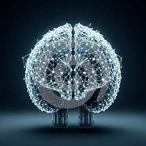 Split into two hemispheres and is set against a dark background