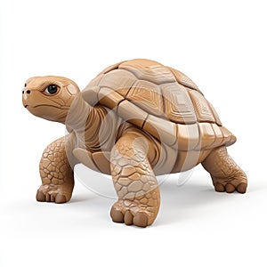 Cute Brown Tortoise, 3D Render, Shell Texture