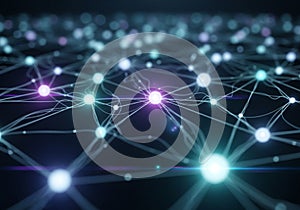 A digital representation of a neural network, featuring