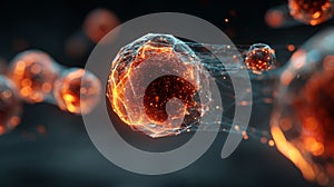 A digital representation of synthetic assets within virtual markets, showcasing glowing abstract forms that symbolize photo