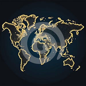 AI-Generated Global Network â A World Map of Glowing Community Hubs