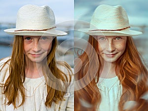 Digital retouch. before and after