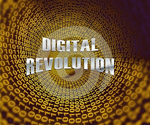 Digital Revolution Concept Futuristic Industry 3d Rendering