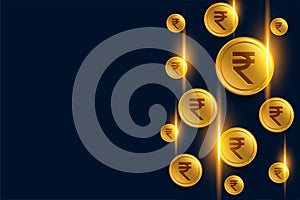 digital rupee inr indian currency golden coin background