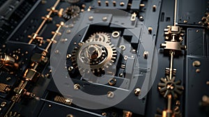 Digital Safe Door with Encrypted Code and Gears