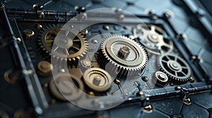 Digital Safe Door with Encrypted Code and Gears