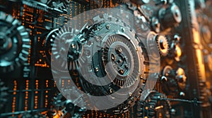 Digital Safe Door with Encrypted Code and Gears