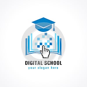 Digital school education cursor logo