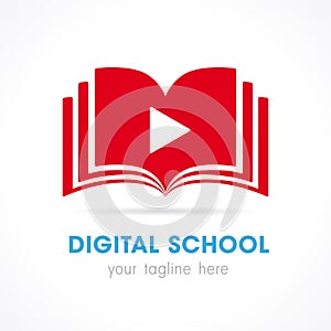 Digital school open book education logo