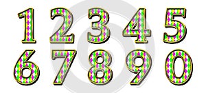 Digital Scrapbook Numbers Harlequin Mardi Gras photo
