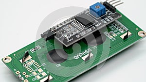 Digital screen display electronic component. Small single board computer device.