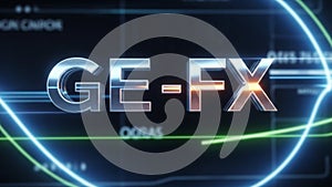 Digital screens and glowing graphical elements such as lines and