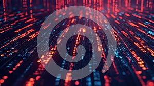 digital scrolling binary code