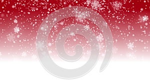 Digital seamless loop christmas red background with white bokeh and stars snow falling holiday