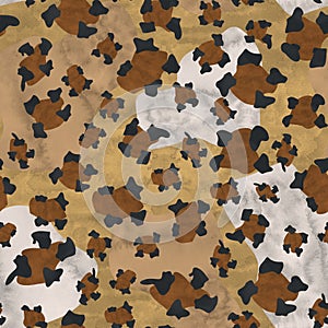 digital seamless pattern with leopard spots and watercolor texture