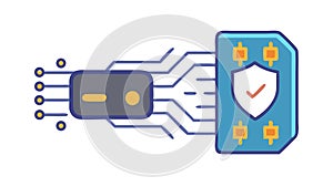 Digital Security Card: Cybersecurity, Data Protection Identity, vector design Generative AI