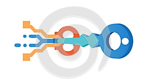 Digital Security Circuit Key Icon, vector design Generative AI