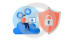 Digital Security and Cloud Computing Concept