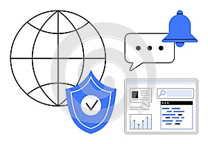 Digital Security and Communication with Global Networking, Notifications, and Data Visualization