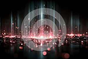 Digital Security Concept with Glowing Shield and Futuristic Elements for Tech Design Generative AI
