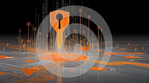 Digital Shield and Keyhole Cybersecurity, Data Protection, Network Security, Technology Concepts
