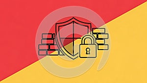 Digital Security and Data Protection Concept with Shield and Padlock