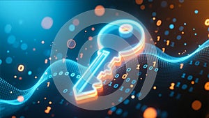 Digital Security Key with Data Flow Technology Background