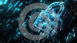 The Digital Security Lock.AI generated image photo