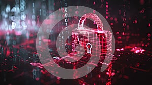 The Digital Security Lock.AI generated image photo