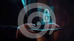 The Digital Security Lock.AI generated image photo