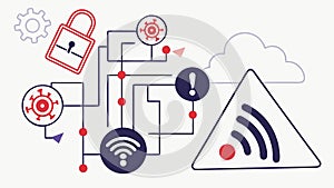 Digital Security Lock Circuit, vector design Generative AI