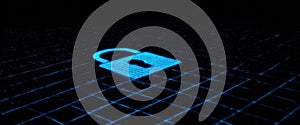 Digital Security Lock on Virtual Technology Background