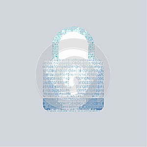 Digital Security Padlock with Binary Code