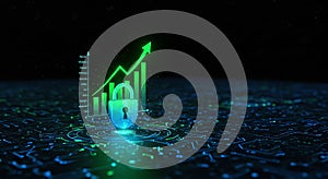 Digital Security Padlock and Chart