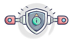Digital Security Padlock, Data Protection and Network Safety, vector design Generative AI