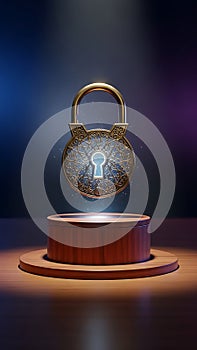 Digital Security and Privacy Concept with Lock and Keyhole