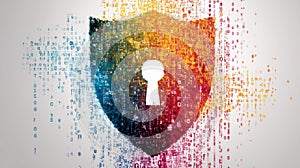 Digital security shield protecting data with keyhole access