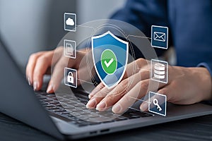 Digital security shield protecting data protection