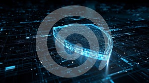 Digital security shield protecting network data in a futuristic cyberspace world