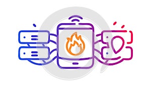 Digital Security Shield, Smartphone Protection Vector Icon, vector design Generative AI