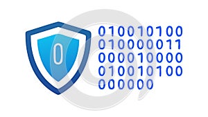 Digital security shield with zero, data privacy, online protection, vector design Generative AI