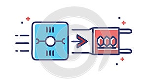 Digital Server Data Connection Network Icon, vector design Generative AI