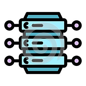 Digital server data icon color outline vector
