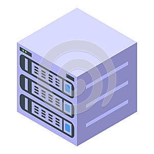 Digital server icon, isometric style