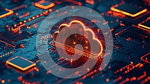 Digital service or app with data transfering capabilities. Networking of 3D servers and datacenters. Cloud storage