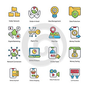 Digital Service vector outline Icon Design illustration. Digital Service Symbol on White background EPS 10 File set 4