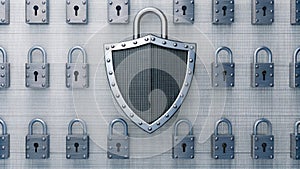 Digital shield with binary code