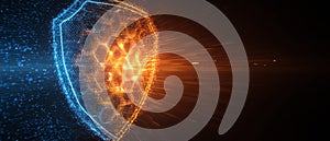 Digital Shield Representing Cybersecurity and Data Protection