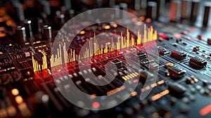 Digital Signal Processor Chip Visualizing Data in Abstract Design